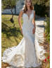 Lace Tulle V Back Dazzling Wedding Dress